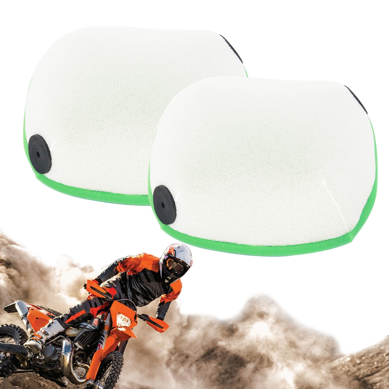 BIUGERCN 2 Stück Dirt Bike Dual Foam Luftfilter HFF5019 Luftfilter für SX EXC XCW XC SXF EXCF 125 150 250 300 350 450 500 2016-2017 von BIUGERCN