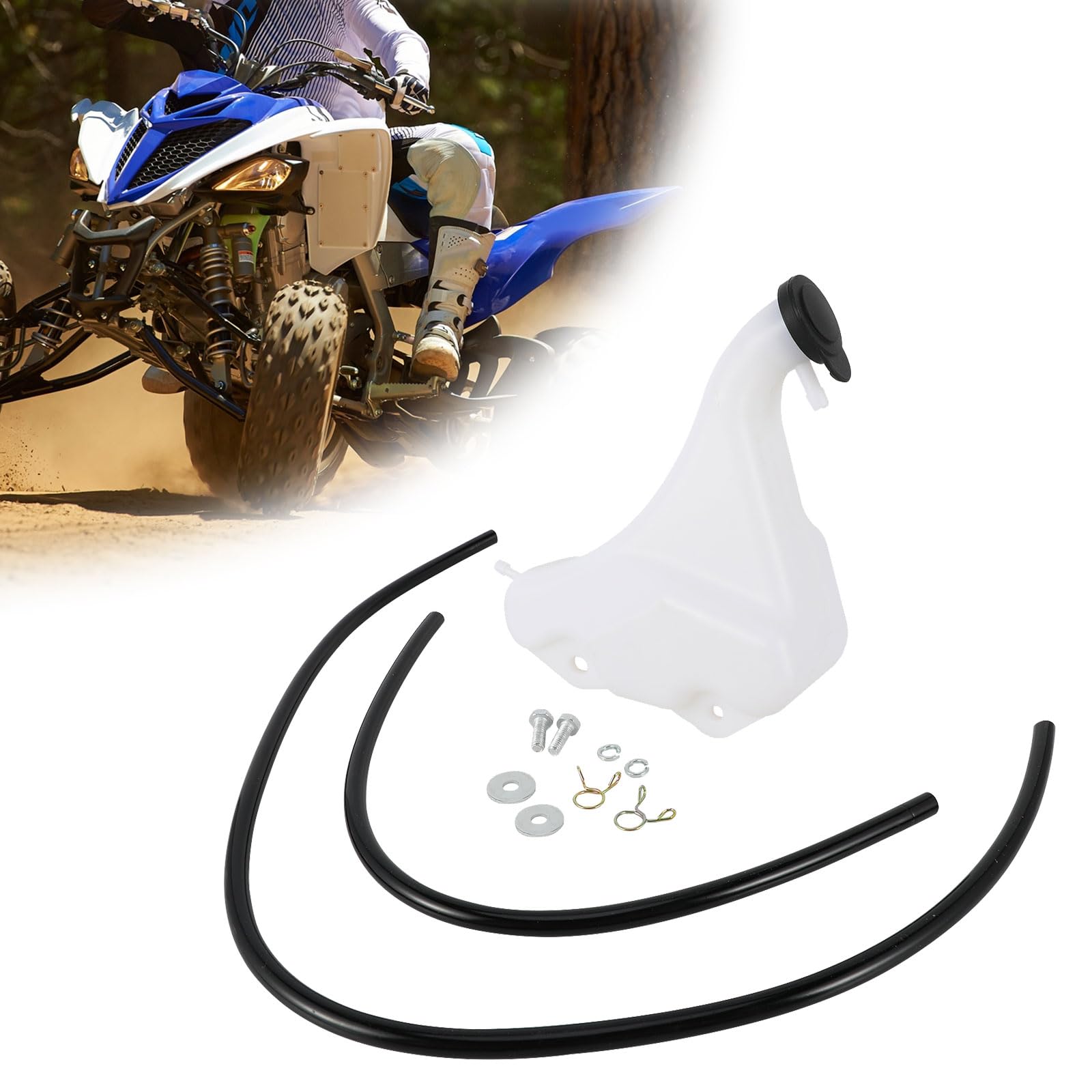 BIUGERCN ATV Kühlmittelbehälter Tank Flasche mit Ölschläuche Wasserkühlmittelbehälter Tank für Raptor 700 ATV Quad von BIUGERCN