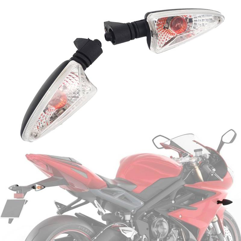 BIUGERCN Motorrad Blinker Licht Indikatoren Licht 12V Motorrad Vorne Hinten Blinker Licht für Daytona 675/R 2009-2016 Street Triple 675 2007-2013 von BIUGERCN