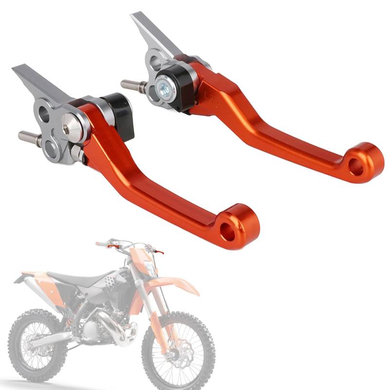 BIUGERCN Motorrad Bremshebel Dirt Bike Kupplungshebel Klappbares Aluminium für EXC EXCF SX SXF SXS XC XCF 250 300 350 400 450 500 530 Motocross Orange von BIUGERCN