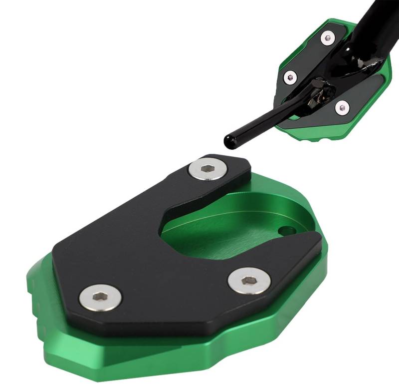 BIUGERCN Motorrad CNC Kickstand Extension Kickstand Pad Fuß Seitenständer Vergrößerung Platte Pad für ER6F ER-6F Ninja 650 von BIUGERCN