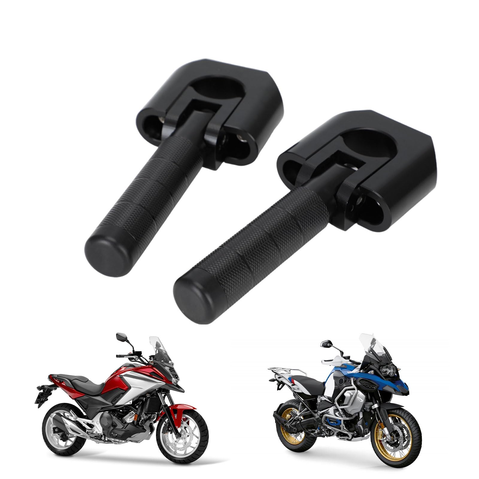 BIUGERCN Motorrad Highway Fußrasten Adventure Fußrasten 22mm-32mm Crash Bar Rest Pedal CNC Universal für R1250GS F850GS R1200GS Africa Twin CB500X Tenere 700 V-Strom 390-1290 Adventure ADV von BIUGERCN