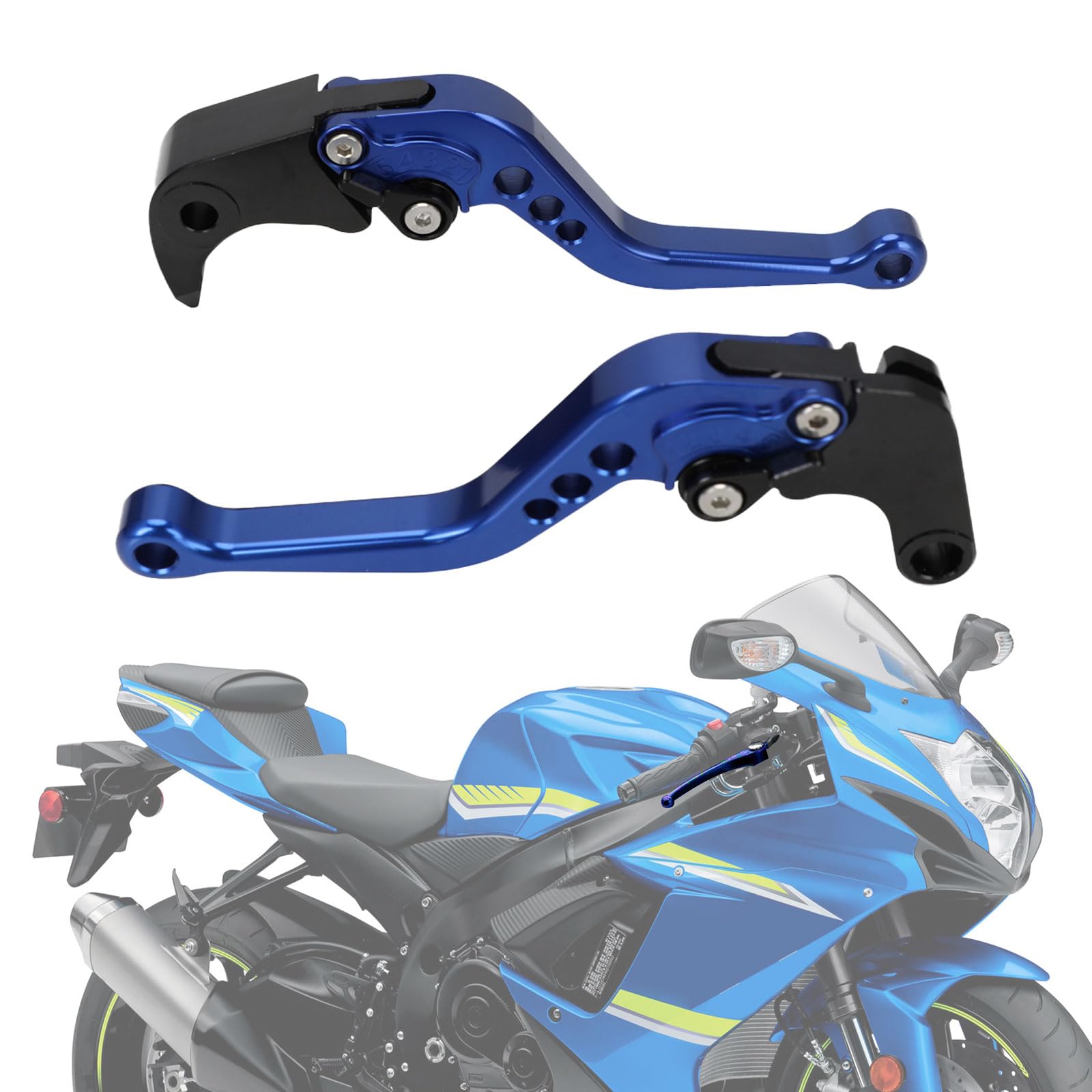 BIUGERCN Motorrad Kupplungshebel Bremshebel Sport Motorrad Klapphebel für GSXR 600 GSXR 750 GSXR 1000 Katana 2006-2022 Blau von BIUGERCN