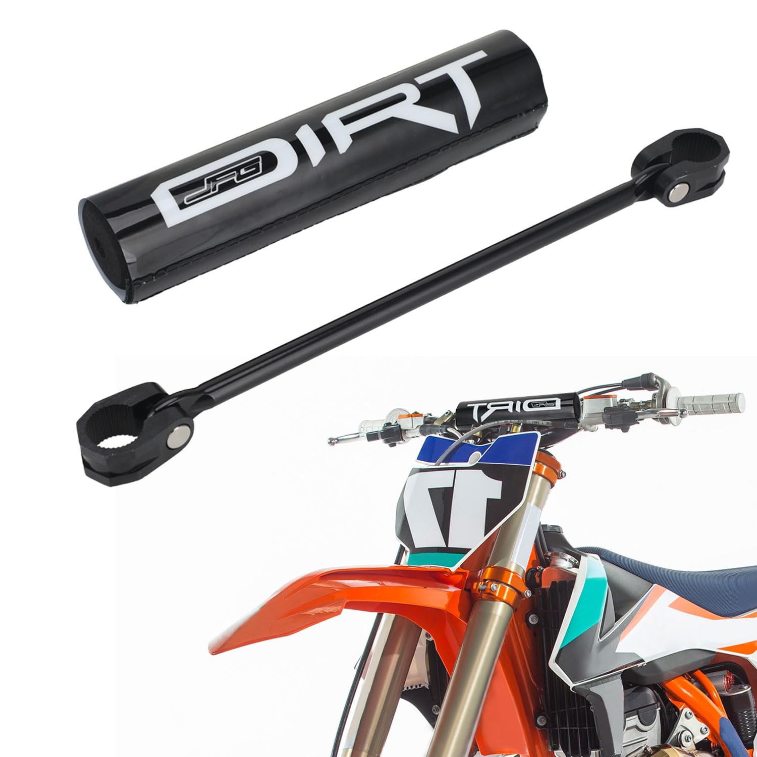 BIUGERCN Motorrad-Querstange 300 mm Lenker Balance Dirt Bike Lenkerverlängerung Verlängerung Lenkerstangenpolster für 22 mm Lenker Motocross Dirt Pit Bike Enduro Rally Schwarz von BIUGERCN