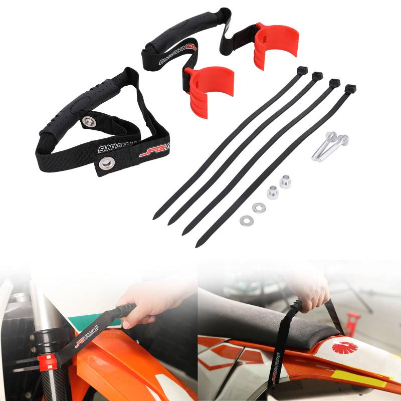 Dirt Bike Abschleppgurt Vorne Hinten Tugger Pull Grab Sitzgurt Seil Universal Für Motorrad Pit Bike Off Road Motocross Enduro Schwarz Orange von BIUGERCN