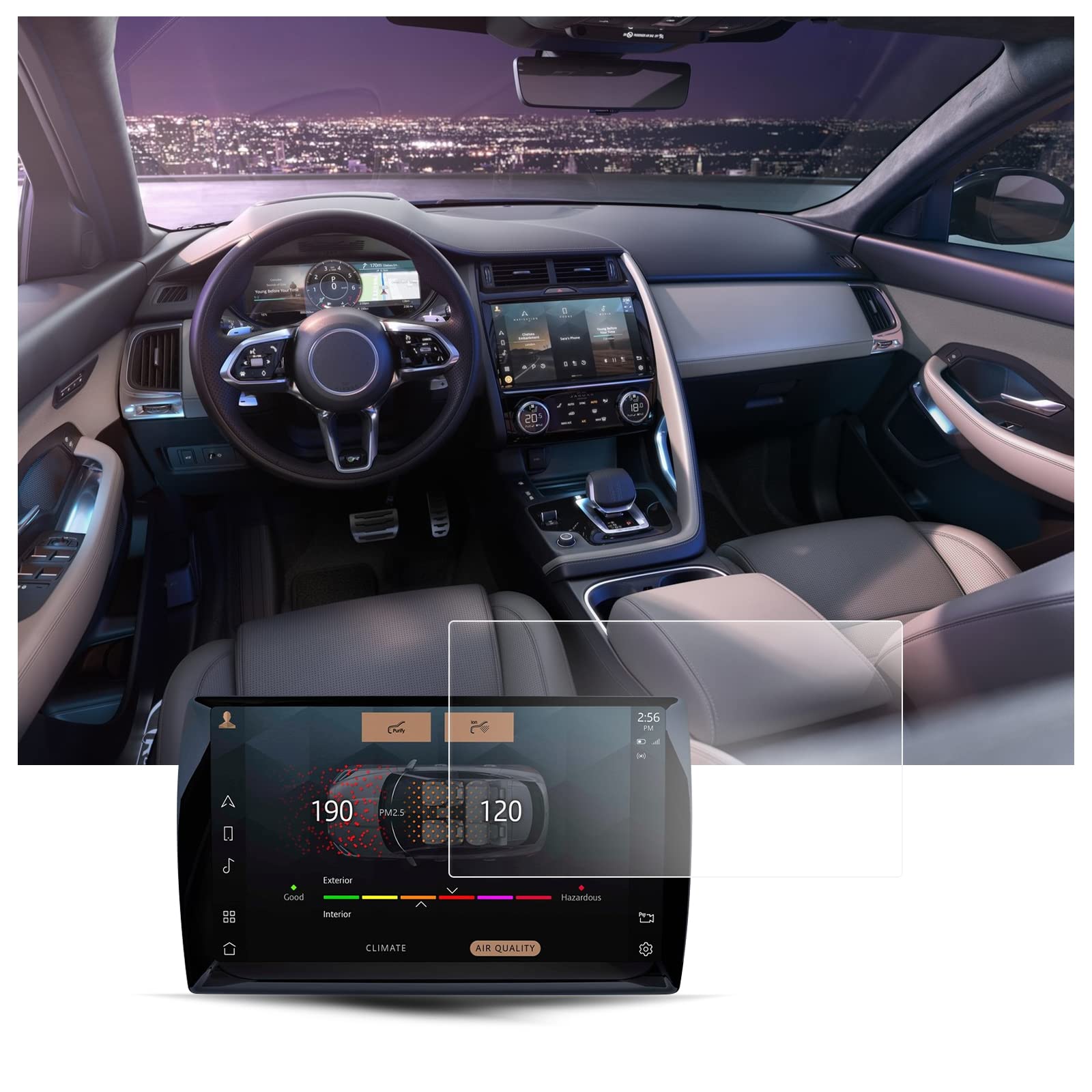 BIXUAN 11,4" kompatibel mit Jaguar E-Pace 2021-2023 Navigation Schutzfolie,Displayschutzfolie Navi Folie Zubehör (Nano Film 2er-Pack) von BIXUAN