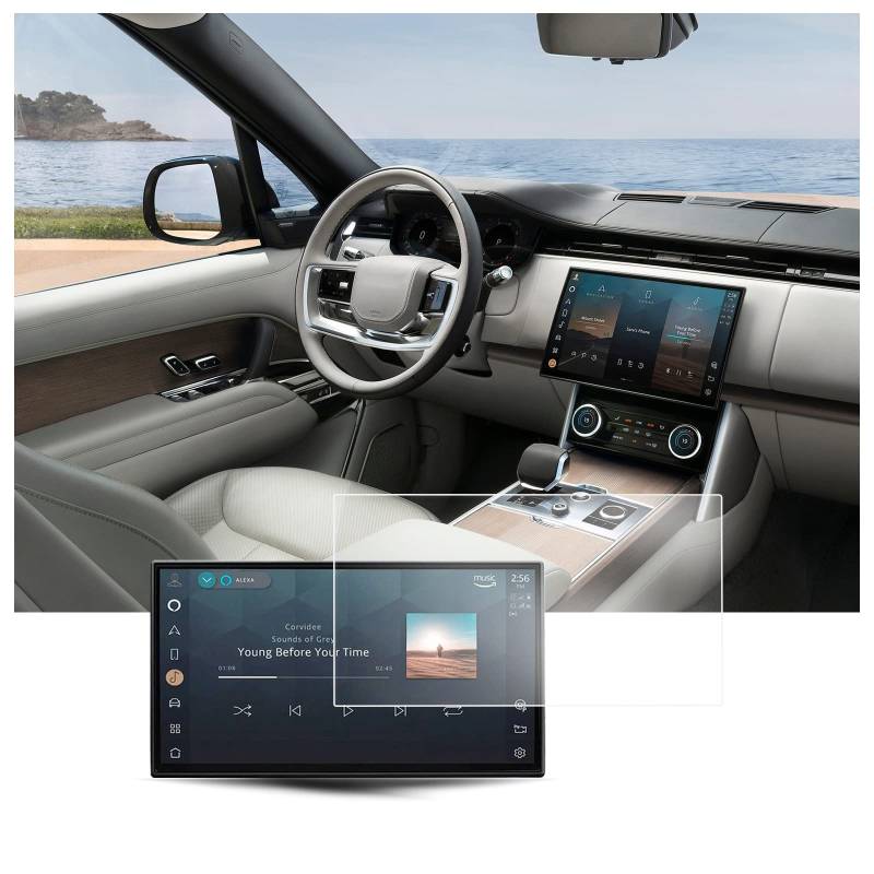 BIXUAN 13,1" kompatibel mit Range Land Rover 2023 2024 Touchscreen Navigation Schutzfolie Range Rove Pivi Pro Displayschutzfolie Navi Folie Zubehör (Nanofolie 2 Stück) von BIXUAN