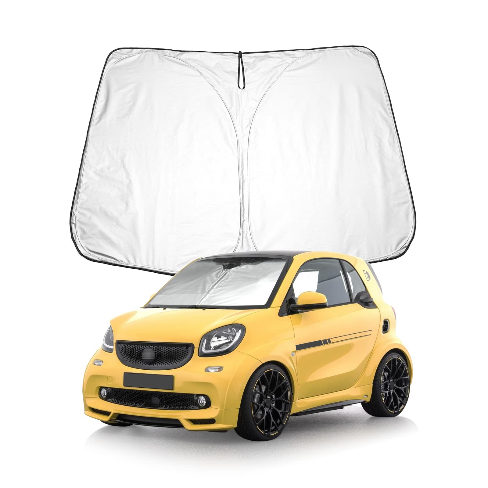 BIXUAN C453 Sonnenschutz kompatibel mit Mercedes Benz Smart Fortwo C453 2014-2019 EQ Forfour W453 2014-2022 Windschutzscheibe Frontscheibenabdeckung Windschutz für Frontscheibe Blockiert UV Abdeckung von BIXUAN