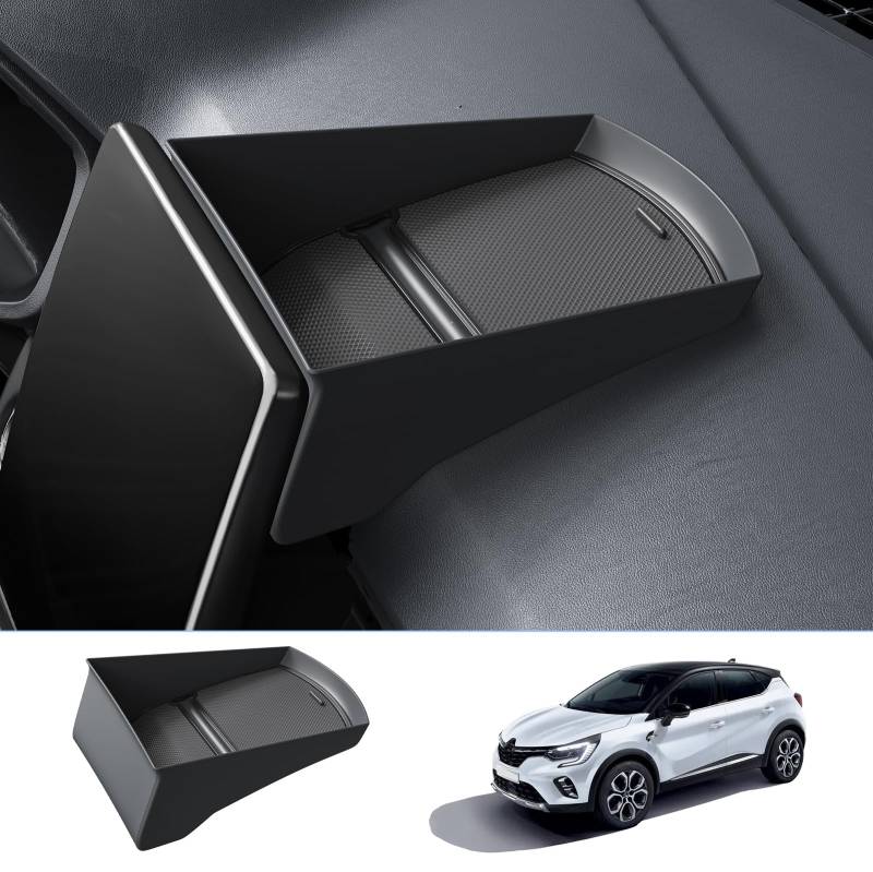 BIXUAN Captur2 Aufbewahrungsbox kompatibel mit Renault Captur 2 2020-2024 9.3" Mittelkonsole Rutschfester Matte Ablagefach Zubehör Organizer für den hinteren Bildschirm von BIXUAN