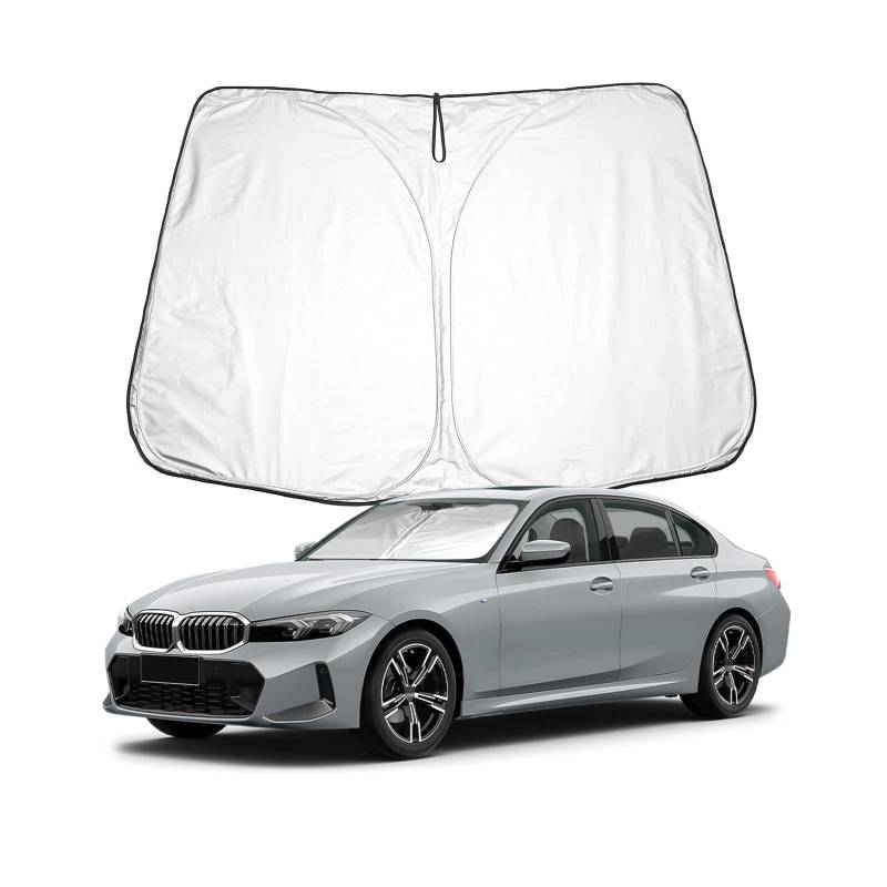 BIXUAN I3 Sonnenschutz kompatibel mit BMW 3er F30 (G20 G21 G28) 4er (G22 G23 G26) 2013-2024 Windschutzscheibe für i4 das Auto Frontscheibenabdeckung Windschutz für Frontscheibe Blockiert UV Abdeckung von BIXUAN