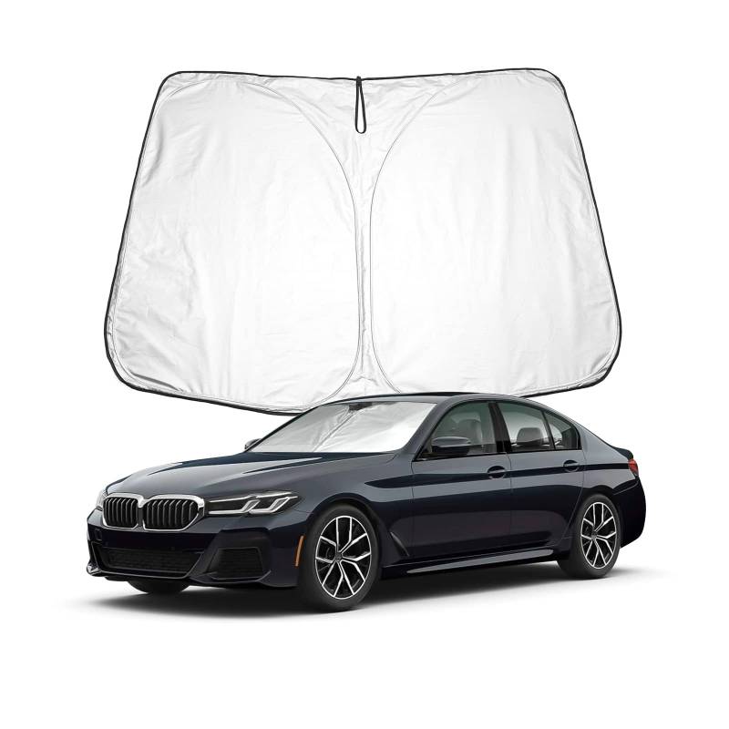 BIXUAN G30 Sonnenschutz kompatibel mit BMW 5er G30 G31 G38 2018-2023 2024 F10 F11 F07 2011-2017 Windschutzscheibe für das Auto Frontscheibenabdeckung Windschutz für Frontscheibe Blockiert UV Abdeckung von BIXUAN