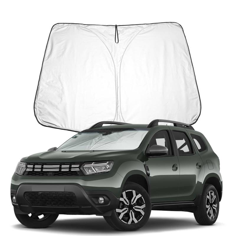 BIXUAN Sonnenschutz kompatibel mit Dacia Duster 2018 2019 2020 2021 2022 2023 2024 Windschutzscheibe für das Auto Frontscheibenabdeckung Windschutz für Frontscheibe Blockiert UV Abdeckung Faltbar von BIXUAN