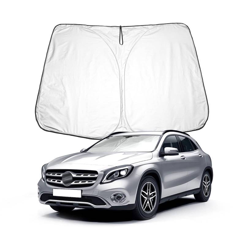 BIXUAN X156 Sonnenschutz kompatibel mit Mercedes Benz GLA X156 2013-2019 Windschutzscheibe für das Auto Frontscheibenabdeckung Windschutz für X156 Frontscheibe Blockiert UV Abdeckung Faltbar von BIXUAN