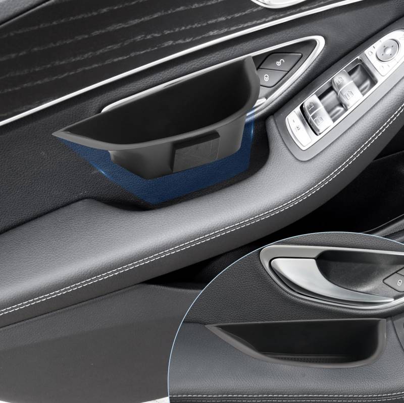 BIXUAN kompatibel mit Mercedes Benz C-Klasse W205 2015–2021 Türablagebox mit GLC X253 2016-2022 Rutschfester Matte Ablagefach zubehör Organizer Tray Handschuhfach Vordertür links und rechts 4St von BIXUAN