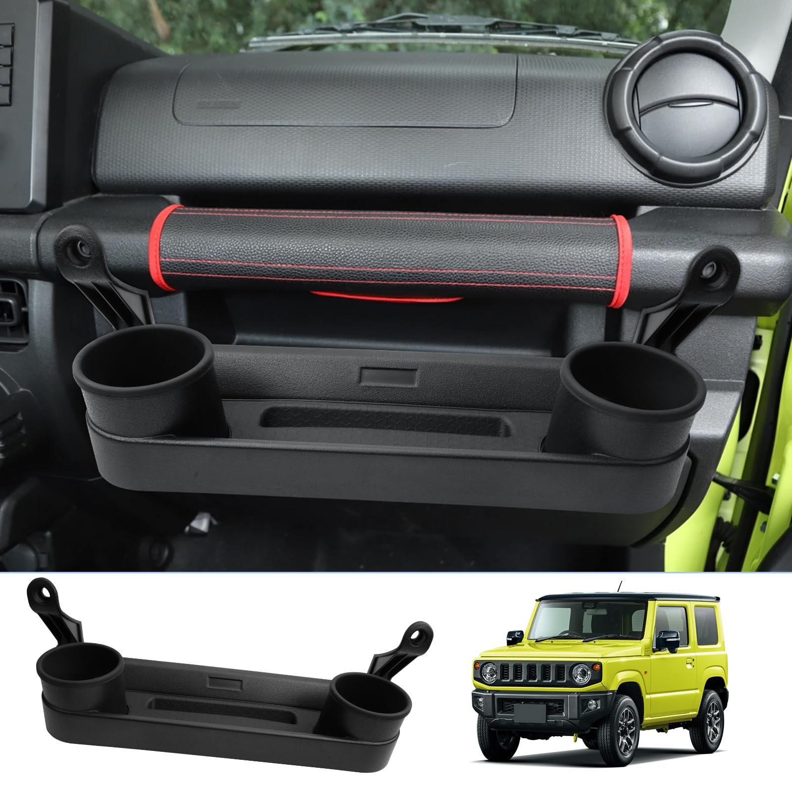 BIXUAN kompatibel mit Suzuki Jimny JB64 JB74 Aufbewahrungsbox für Getränkehalter im Copiloten-Instrumentenbrett Mittelkonsole Ablagefach Zubehör Armlehne Organizer Tray Mittelarmlehne Handschuhfach von BIXUAN