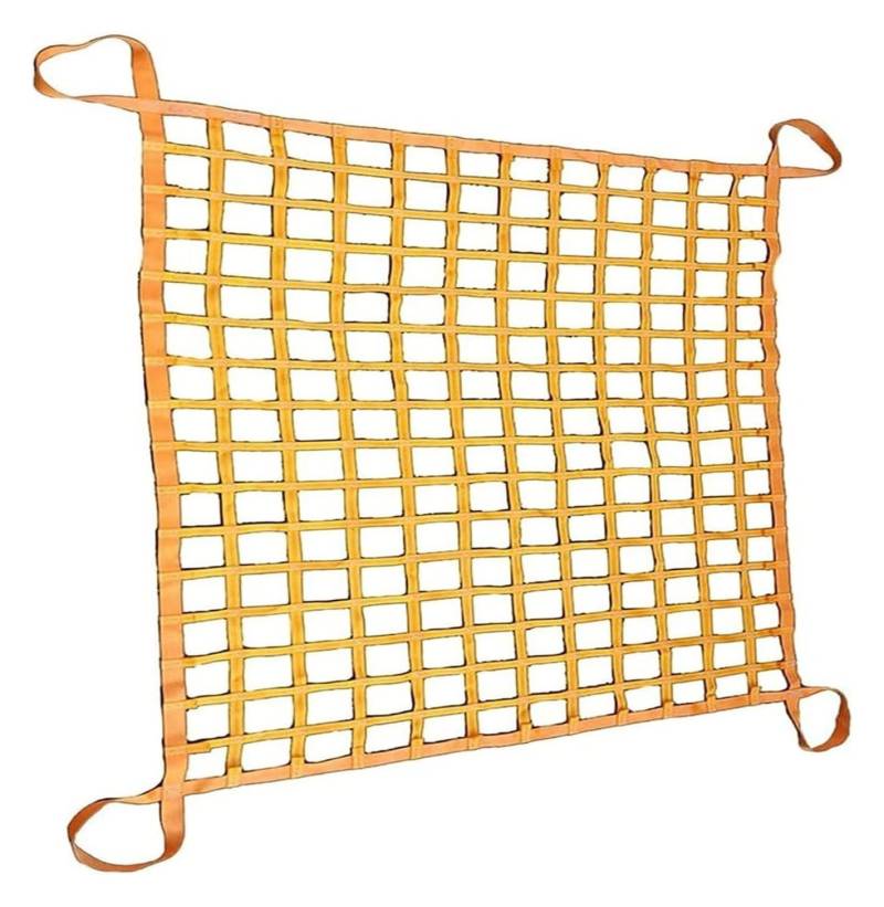 Hochleistungs-Bungee-Frachtnetz, flaches Hebenetz aus Polyesterschlingen, Sicherheits-Hebenetzgurte, Hebegurte for Hebezeuge, Frachthebesack, Frachtaufhängenetz, for Be- und Entladen von Fracht(2 X 2M von BIYODAN