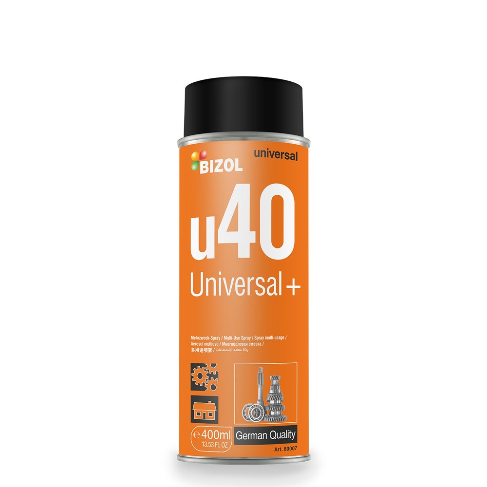 Universalspray | BIZOL Universal+ u40 | 400 ML | schmiert und schützt | löst Ablagerungen und verdrängt Feuchtigkeit von BIZOL