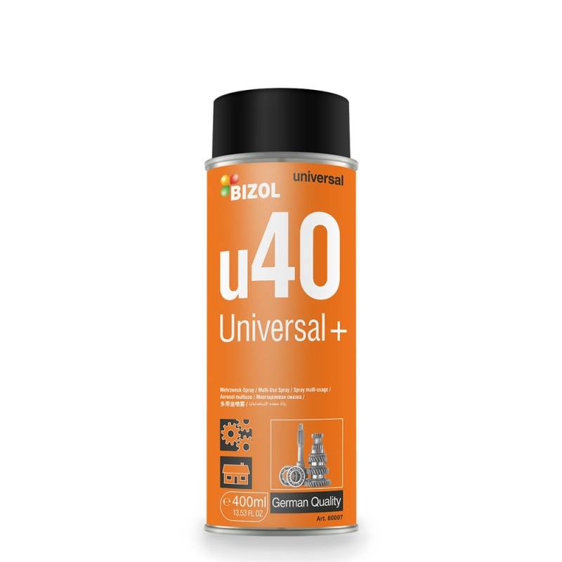 Universalspray | BIZOL Universal+ u40 | 400 ML | schmiert und schützt | löst Ablagerungen und verdrängt Feuchtigkeit von BIZOL