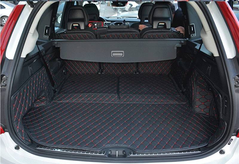 BIZZOO Kofferraummatte Kompletter Satz Kofferraummatten Für Volvo Für XC90 7 Sitze 2020-2015 wasserdichte Kofferraumteppiche Cargo Liner Mats Gummi Kofferraummatte von BIZZOO