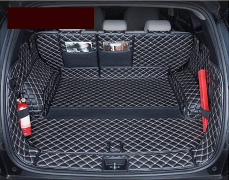 Kofferraummatte Leder Kofferraummatte Kofferraummatten Liner Pad Cargo Liner Floor Catpet Für Hyundai Für Tucson 2021 Für NX4 Zubehör Gummi Kofferraummatte (Farbe : Black All Inclusive) von BIZZOO