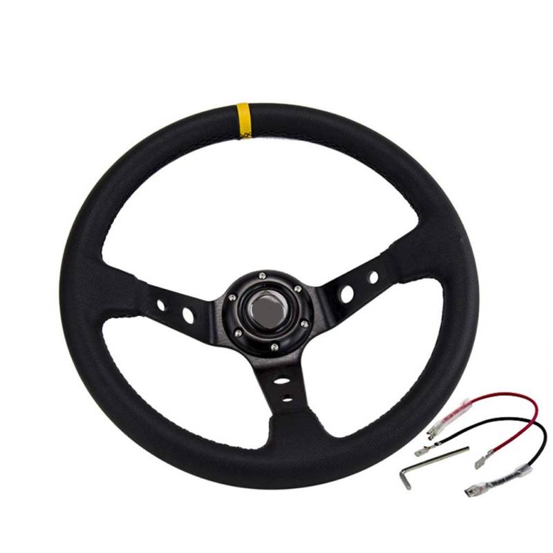 BIlinli Sportlenkrad Universal 4 Zoll PVC Leder Auto Racing Lenkräder von BIlinli