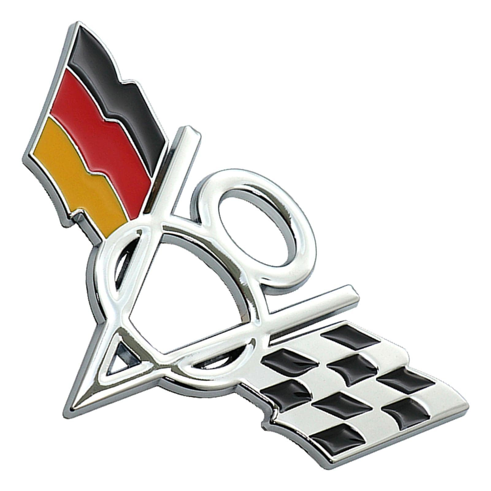 V8 US und Racing karierte Flagge, Emblem, Aufkleber, 3D-Abzeichen, selbstklebendes Namensschild für Auto-Styling, Kofferraum, Heckklappe (G) von BJMAND