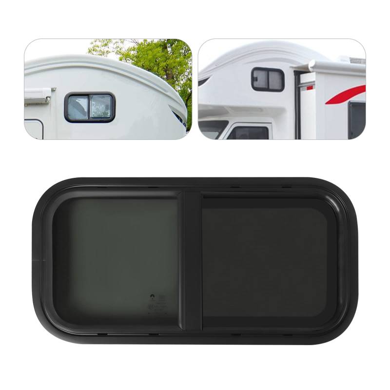 BJTDLLX Wohnwagen Fenster Caravan Seitenfenster Getönt Schiebefenster Insektenschutz Wohnmobilfenster Ersatzteile, 2023 Neu Seitenfenster Wohnmobil Fenster RV Camper-Fenster | EU Stock (600 x 300mm) von BJTDLLX