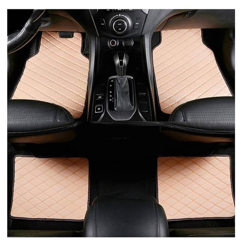 4 Stück Leder-Fußmatten für MG HS, BJYCCAR, A/Beige, von BJYCCAR