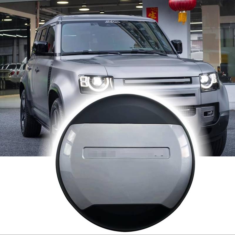 Spare Reifenabdeckung passend für Land Rover Defender 110 90 130 2020 2021 2022 022 0223 2024 ABS Spare Tyre Wheel Cover Protector, BJYCCAR, Eiger Grey + Mattschwarz von BJYCCAR