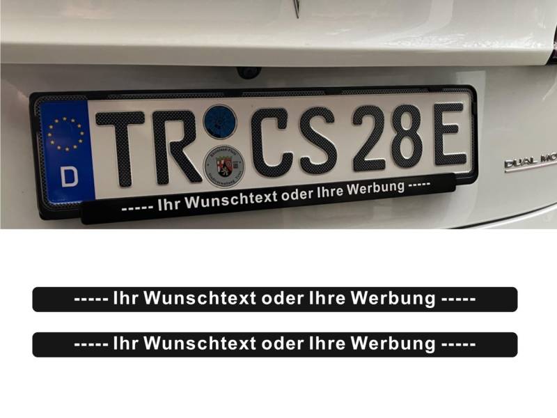 2X Wunschtext Name Aufkleber Für Kennzeichenhalter Passt Für Tesla Model 3 + Y von BK-PowerTCS