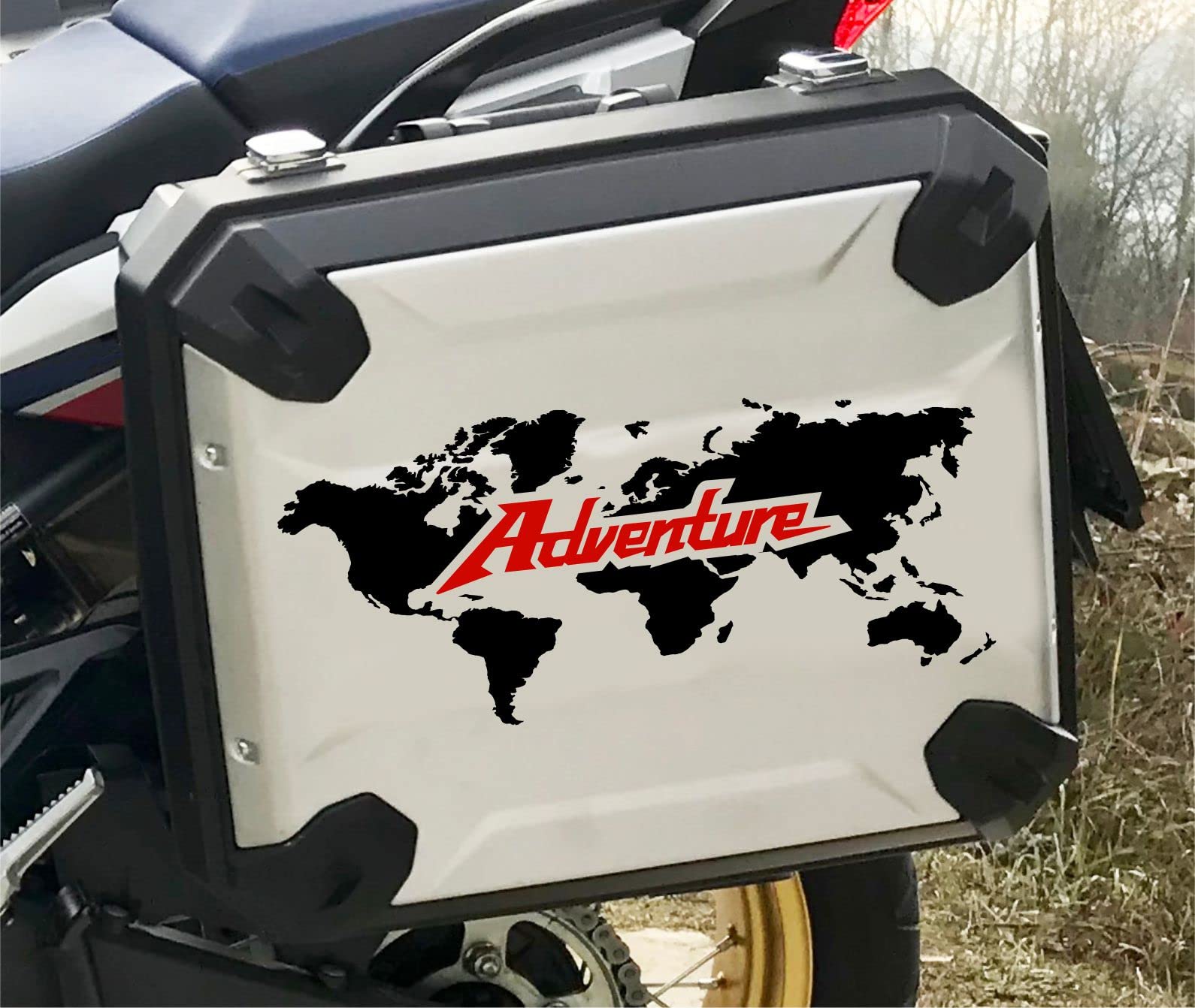 2 Aufkleber für Motorrad Honda CRF 1000 L Africa Twin 2016 (schwarz-rot) von BLACK DOVES GRAPHICS