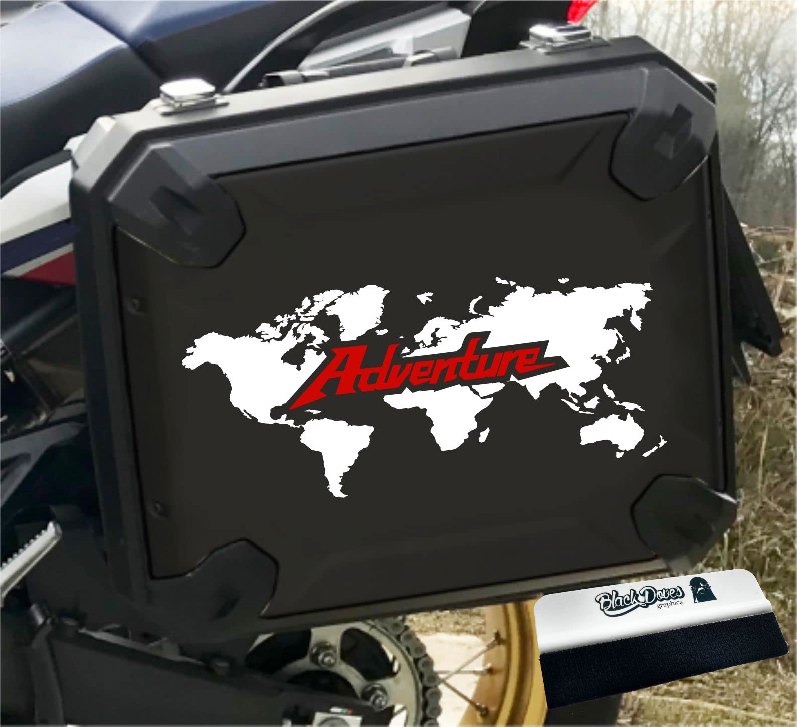 2 Aufkleber für Motorrad Honda CRF 1000 L Africa Twin 2016 (weiß-rot) von BLACK DOVES GRAPHICS