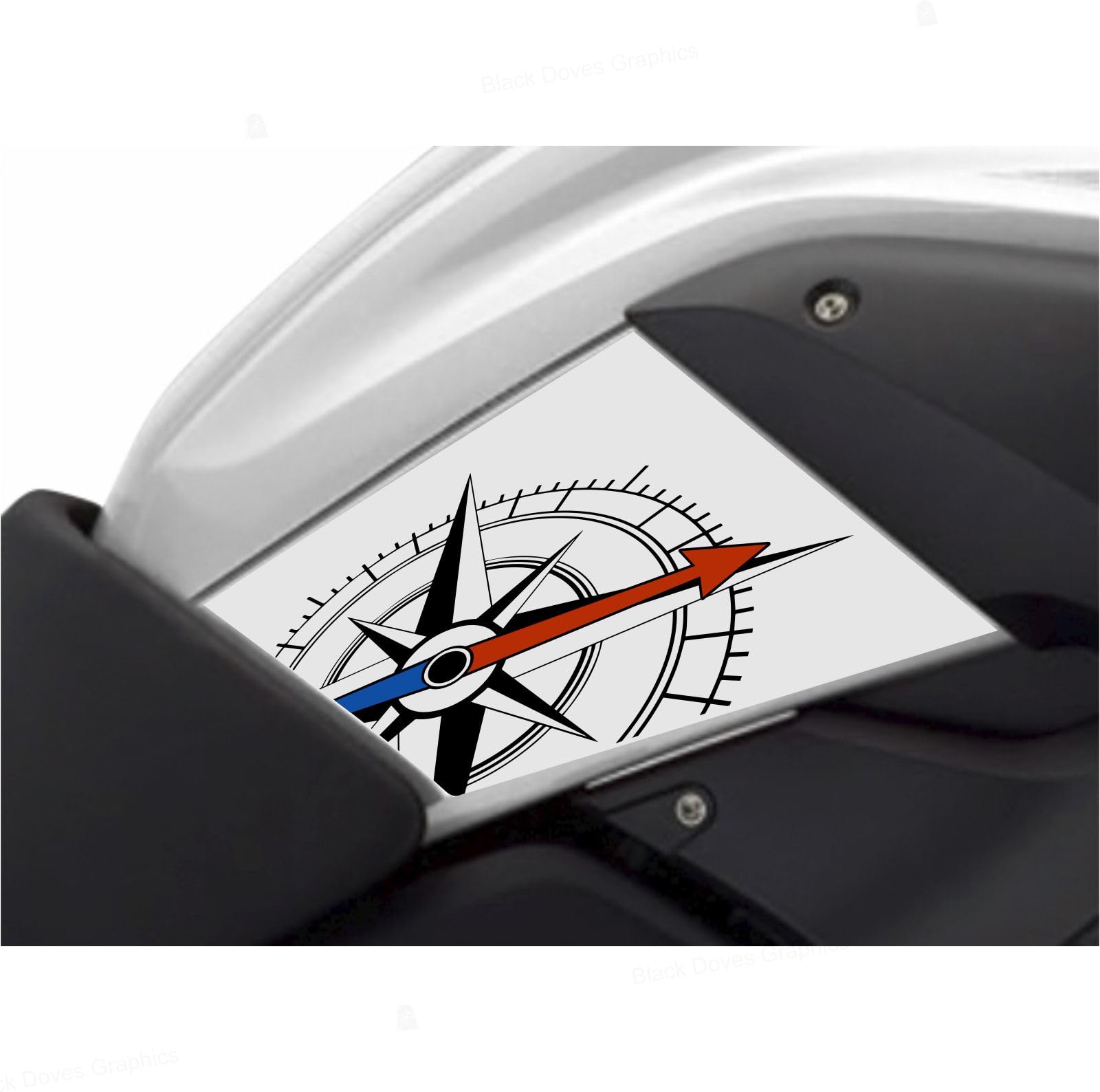 2 Aufkleber für Tank, kompatibel mit Motorrad R 1200 GS 2008-2012 (schwarz) von BLACK DOVES GRAPHICS