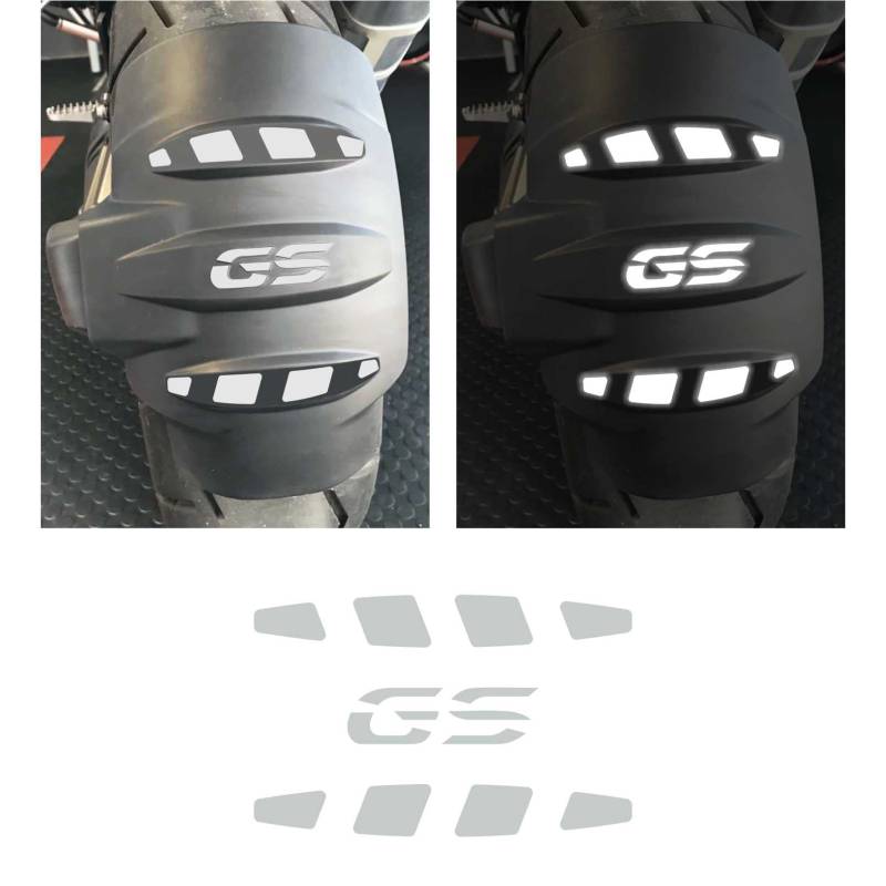 3 Stück REFLEKTIERENDE Aufkleber Kompatibel mit Motorrad R 1200 1250 GS Adventure HECKFENDER Weiß von BLACK DOVES GRAPHICS