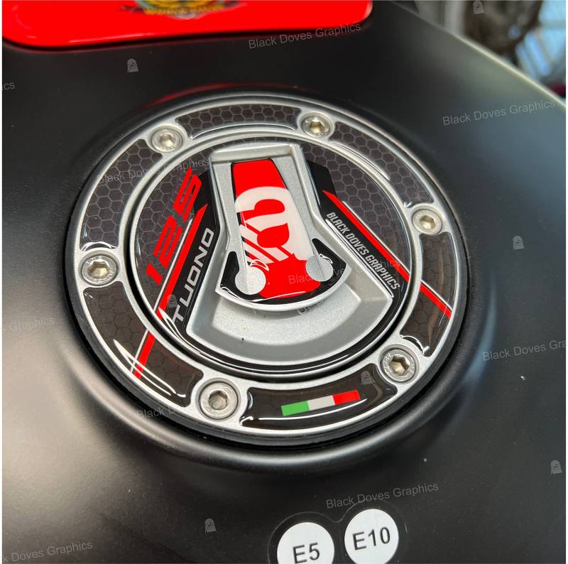 Aufkleber aus Harz, kompatibel mit Deckel für Benzin, Motorrad, Aprilia Tuono 125 von BLACK DOVES GRAPHICS