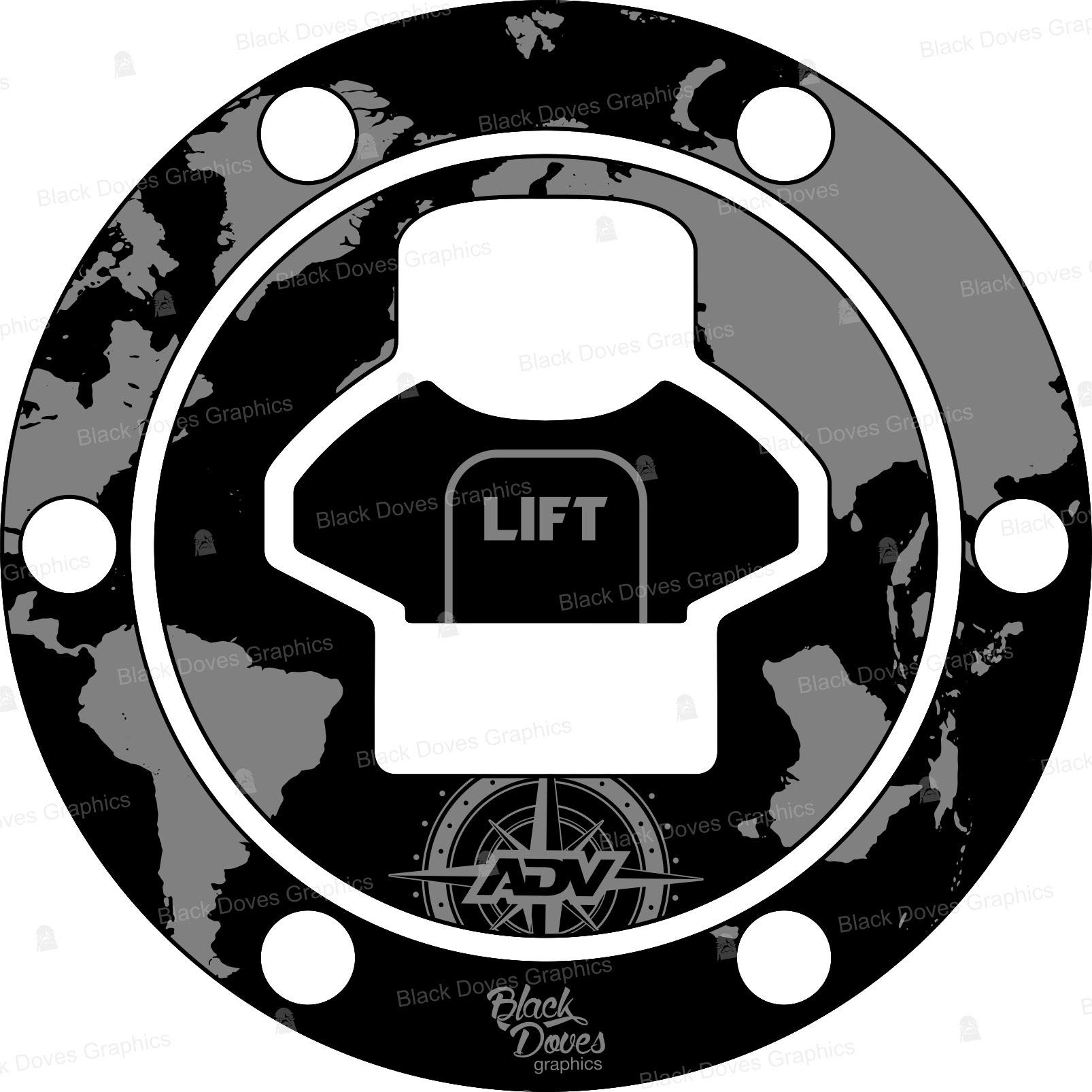 Tankdeckel-Schutz, geharzt, kompatibel mit R1200GS R1150GS ADV F650GS F650CS R1200RT R1150RT R1100RT R850RT R1150R R1100R R850R K1200RS K1200KGT 1200S K1200R HP2 Enduro Megamoto von BLACK DOVES GRAPHICS