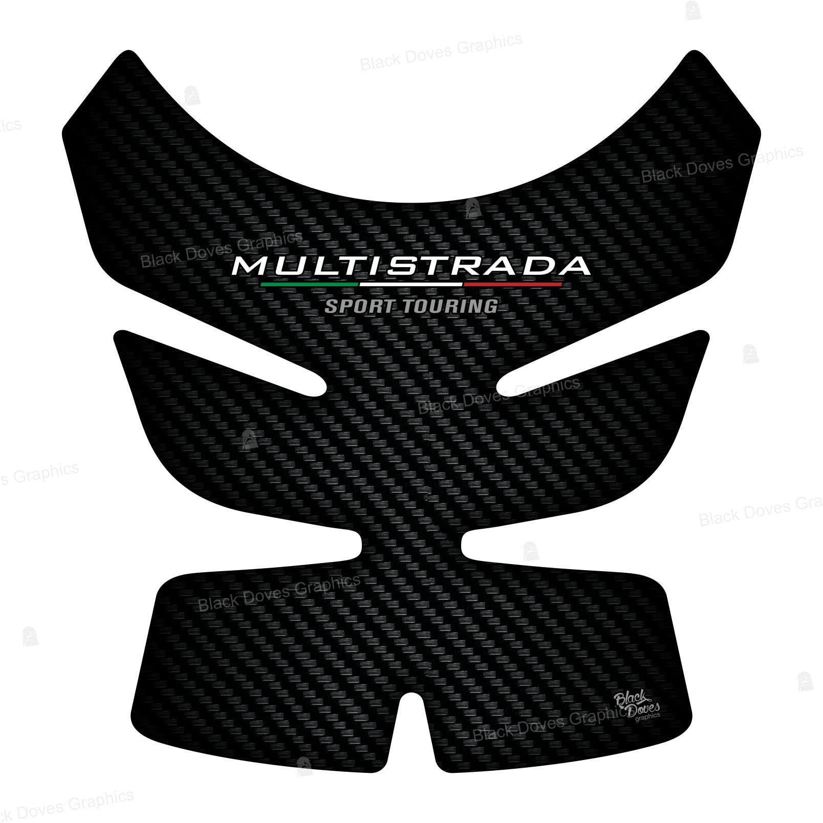 3D-Aufkleber Tankschutz kompatibel mit/Ersatz für Ducati Multistrada 950 1200 1260 2015-2020 Tank Pad (Karbon) von BLACK DOVES GRAPHICS