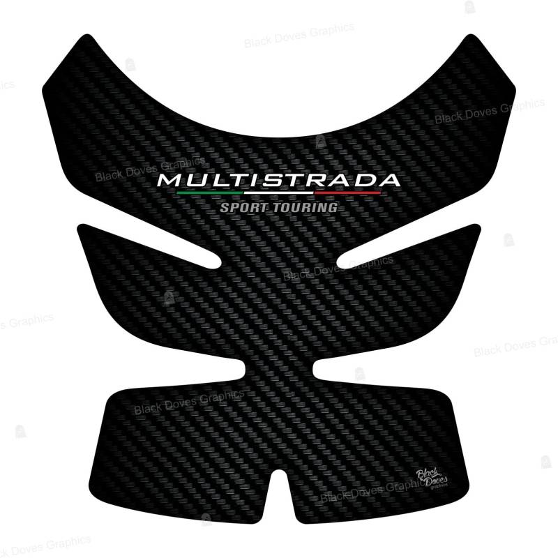 Tankpad Tankschutz Harz kompatibel mit Moto DUCATI MULTISTRADA 950 1200 1260 2015-2020 (Kohle) von BLACK DOVES GRAPHICS