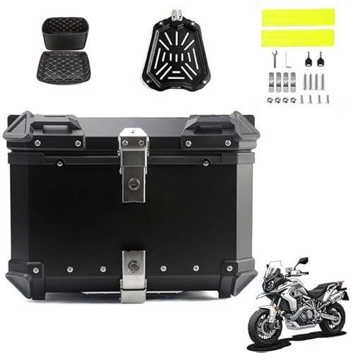 BLAFT Motorradkoffer Topcase für BWM R1200RT R1200 1200 RT R 1200RT, Wasserdicht Topcase Aluminium Motorrad Heckbox Reisen Motorradkoffer für Lagerung Helm Motorradkoffer,55L-Black von BLAFT