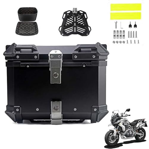 Motorradkoffer Topcase für BMW F 850 GS Rallye 2021, Wasserdicht Topcase Aluminium Motorrad Heckbox Reisen Motorradkoffer für Lagerung Helm Motorradkoffer,45L-Black von BLAFT