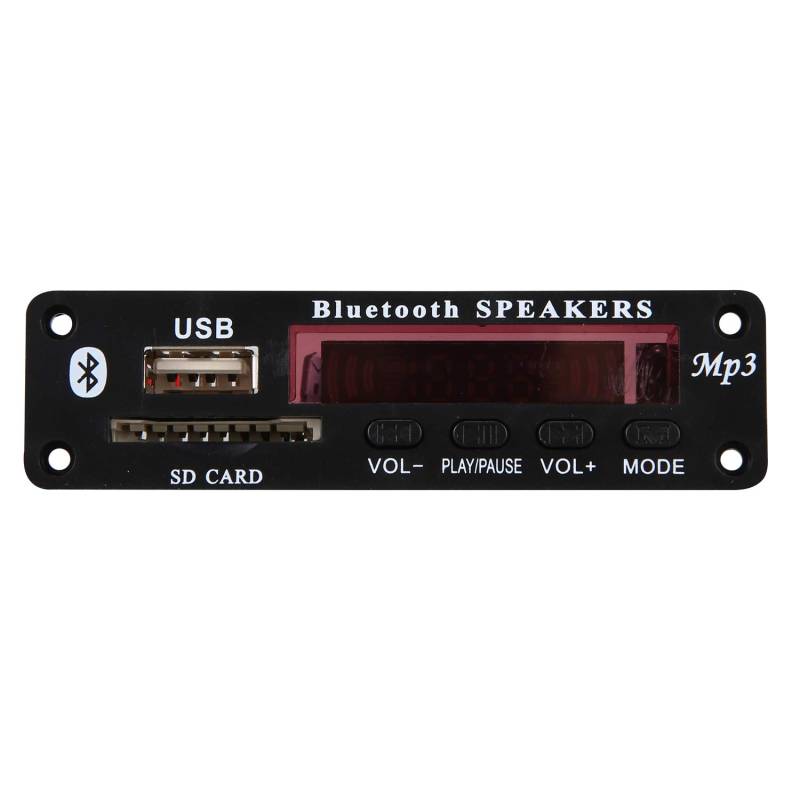 BLASHRD Dc 5 V / 12 V Bluetooth 5.0 Audio Decoder Board Audio Modul USB Aux Sd Fm Radio Verlustfrei Mp3 / Wma/Wav/Flac/Ape Decoder Board Modul, Farben Bildschirm Anzeige (Schwarz) von BLASHRD