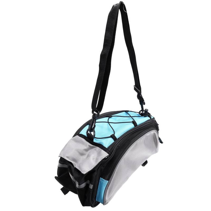 BLASHRD Multifunktionale Fahrrad-Rücksitztasche, wasserdicht, 13 l, Gepäckträgertasche, Handtasche, Blau von BLASHRD