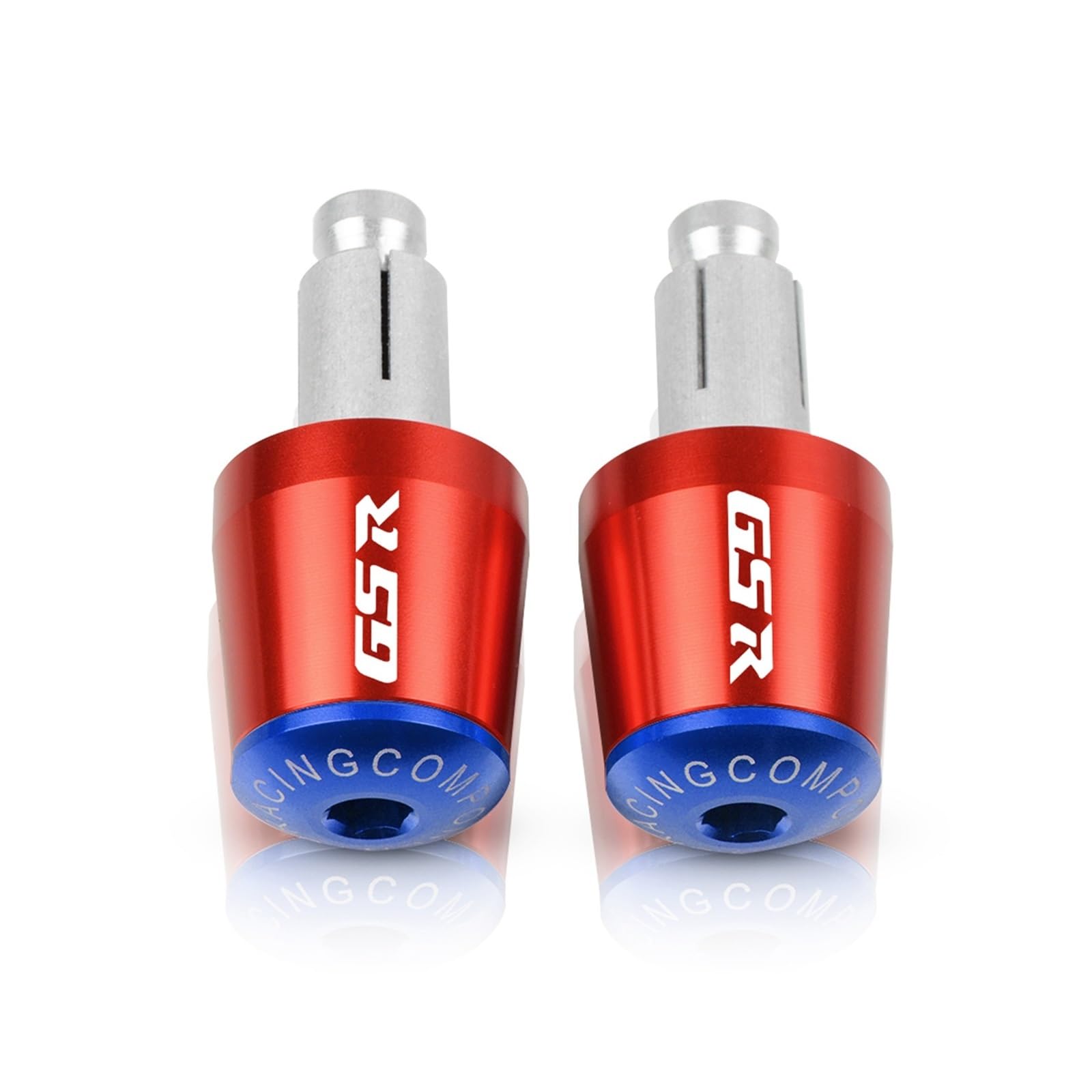 Motorrad Bar End Lenkergewichte 7/8 "22 MM Griffe Lenkerkappe Enden Stecker Passend Für GSR600 GSR750 GSR400 GSR250(Red-Blue) von BLBLXQBL