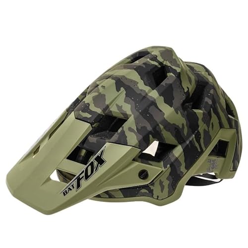 BLBTEDUAMDE Offroad-Helm, Fahrradhelm, Mountainbike, einteiliger Helm, neutraler Offroad-Helm, Fahrradausrüstung (Color : Military green Camouflage, Size : L) von BLBTEDUAMDE