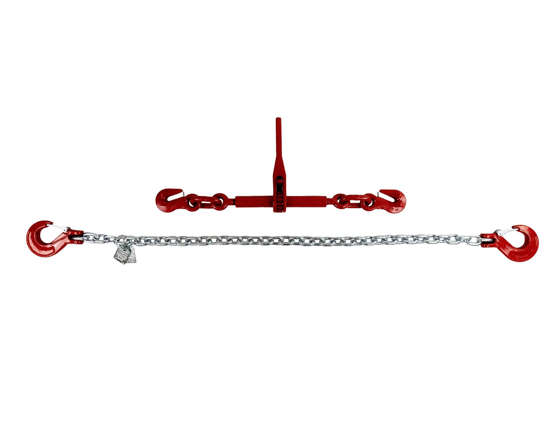 Zurrkette Güteklasse 8 2- teilige Zurkette verzinkt / 10 mm 2,5 m Spannkette mit Ratschenspanner von BLP3