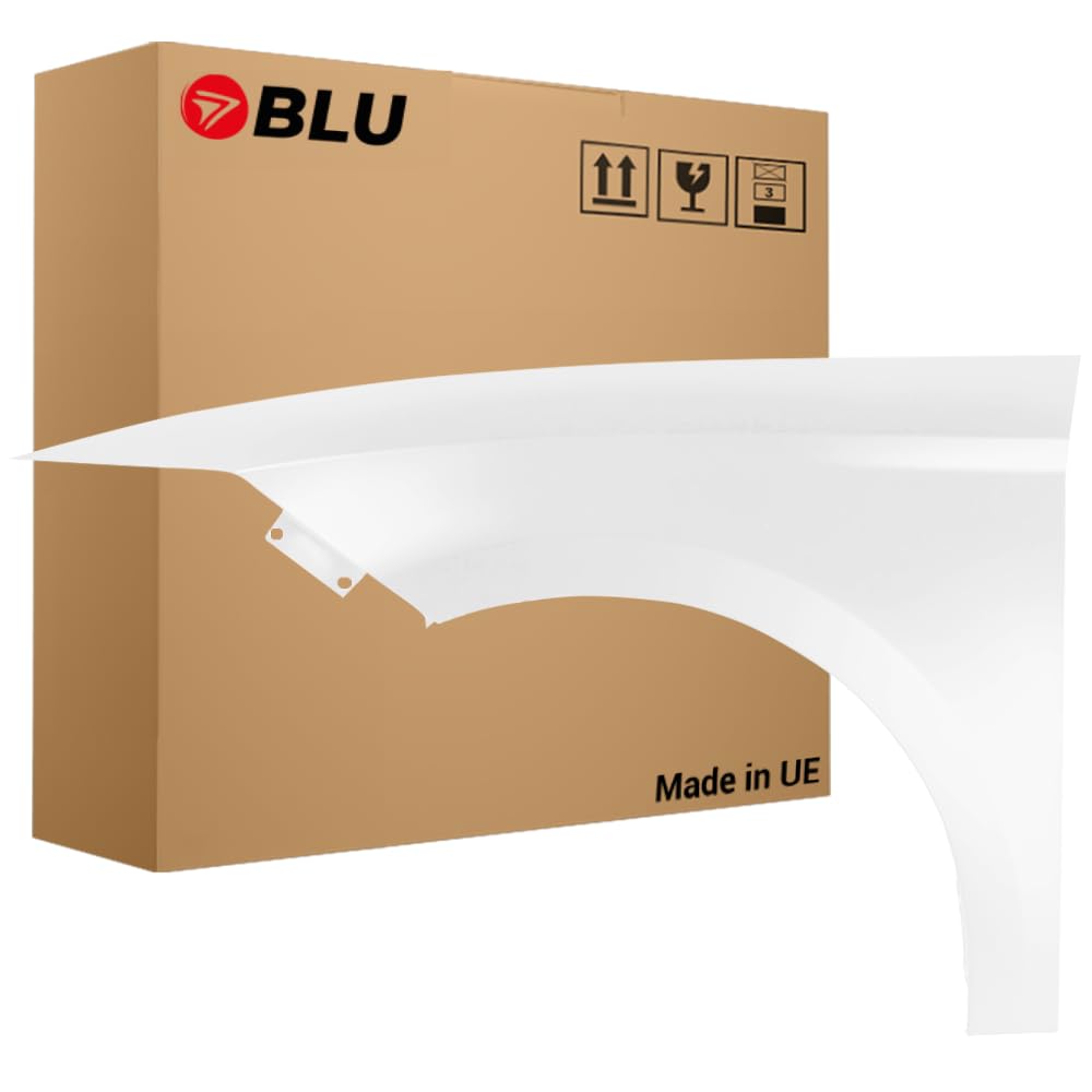 BLU Kotflügel Passend zu Seat Leon III 3 5F LS9R Links Weiss | 2012-2020 | Vorderseite Vorne | Lackiert | Einbaufertig von BLU