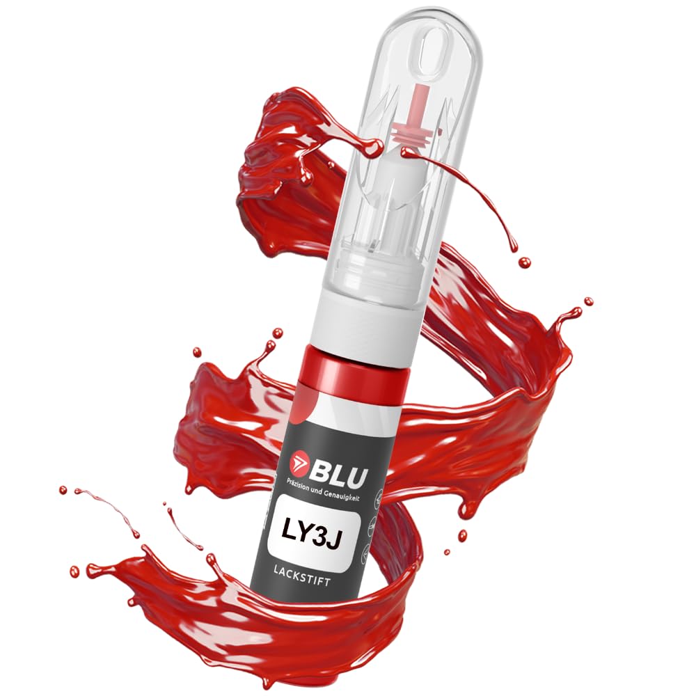 BLU Lackstift Auto kompatibel für Audi LY3J ROT BRILLANTROT | Auto Lack Reparatur 2in1 Ausbesserungslack Pinsel + Nadel von BLU