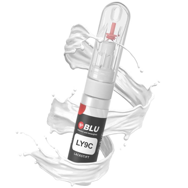 BLU Lackstift Auto kompatibel für Audi LY9C Weiss IBISWEISS | Auto Lack Reparatur 2in1 Ausbesserungslack Pinsel + Nadel von BLU