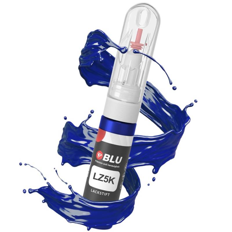 BLU Lackstift Auto kompatibel für Audi LZ5K BLAU SANTORINBLAU | Auto Lack Reparatur 2in1 Ausbesserungslack Pinsel + Nadel von BLU