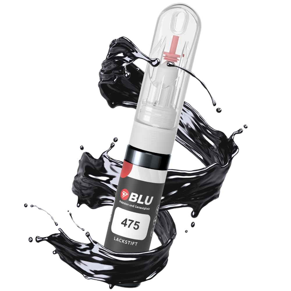 BLU Lackstift Auto kompatibel für BMW 475 SCHWARZ BLACKSAPPHIRE | Auto Lack Reparatur 2in1 Ausbesserungslack Pinsel + Nadel von BLU